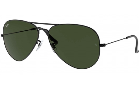 Gafas de Sol - Ray-Ban - RB3026 AVIATOR LARGE METAL II - L2821 BLACK // CRYSTAL GREEN