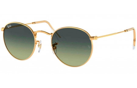 Gafas de Sol - Ray-Ban - RB3447 ROUND METAL - 001/BH GOLD // GREEN VINTAGE GRADIENT