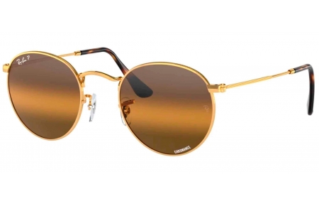 Gafas de Sol - Ray-Ban - RB3447 ROUND METAL - 001/G5 GOLD // BROWN GRADIENT MIRROR SILVER POLARIZED