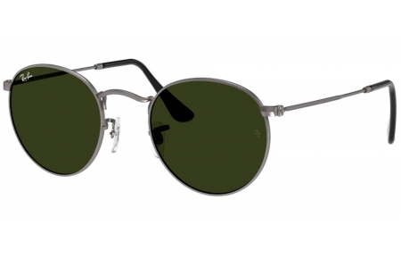 Gafas de Sol - Ray-Ban - RB3447 ROUND METAL - 029 MATTE GUNMETAL // CRYSTAL GREEN
