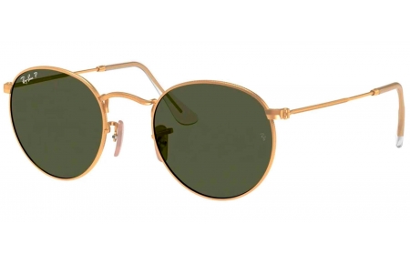 Gafas de Sol - Ray-Ban - RB3447 ROUND METAL - 112/58 MATTE GOLD // GREEN POLARIZED