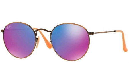 Gafas de Sol - Ray-Ban - RB3447 ROUND METAL - 167/4K DEMIGLOS BRUSCHED BRONZE // LILLAC MIRROR