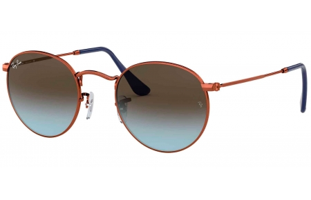 Gafas de Sol - Ray-Ban - RB3447 ROUND METAL - 900396 SHINY DARK BRONZE // BLUE GRADIENT BROWN