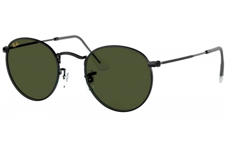 Gafas de Sol - Ray-Ban - RB3447 ROUND METAL - 919931 BLACK // G-15 GREEN