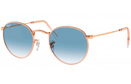 Gafas de Sol - Ray-Ban - RB3447 ROUND METAL - 92023F  ROSE GOLD // BLUE GRADIENT ANTIREFLECTION