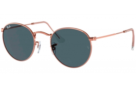 Gafas de Sol - Ray-Ban - RB3447 ROUND METAL - 9202R5 ROSE GOLD // BLUE ANTIREFLECTION