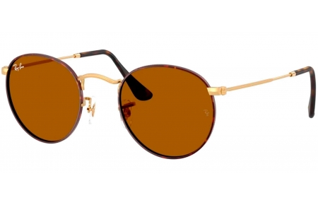 Gafas de Sol - Ray-Ban - RB3447 ROUND METAL - 927533  MATTE HAVANA ON GOLD // BROWN