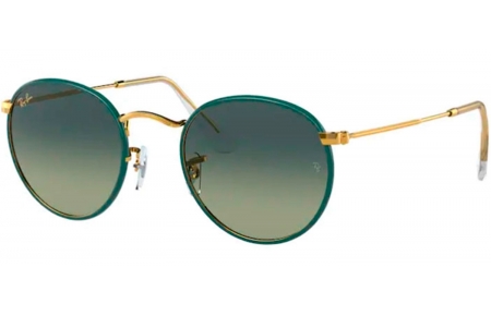 Gafas de Sol - Ray-Ban - RB3447JM ROUND FULL COLOR - 9196BH PETROLEUM ON LEGEND GOLD // VINTAGE GREEN GRADIENT BLUE