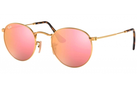 Gafas de Sol - Ray-Ban - RB3447N ROUND METAL - 001/Z2 SHINY GOLD // COPPER FLASH