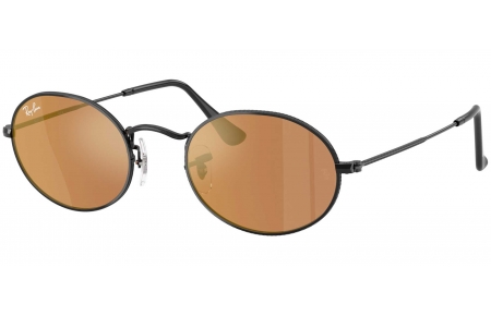 Gafas de Sol - Ray-Ban - RB3547N OVAL - 002/40 BLACK // BROWN MIRROR GOLD