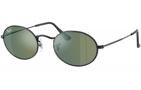 Gafas de Sol - Ray-Ban - RB3547N OVAL - 002/68 BLACK // GREEN MIRROR