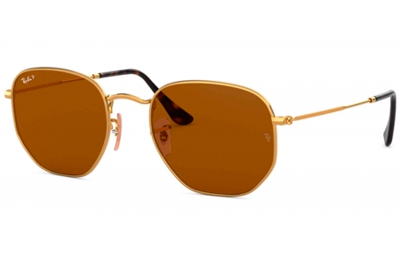 Gafas de Sol - Ray-Ban - RB3548N HEXAGONAL - 001/57 GOLD // BROWN POLARIZED