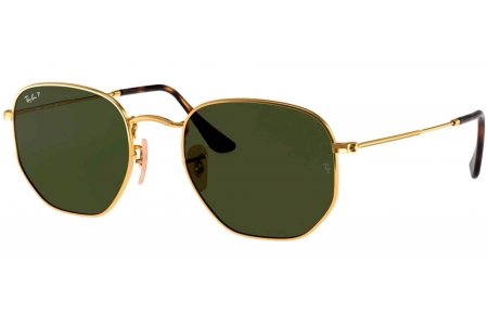 Gafas de Sol - Ray-Ban - RB3548N HEXAGONAL - 001/58 GOLD // GREEN POLARIZED