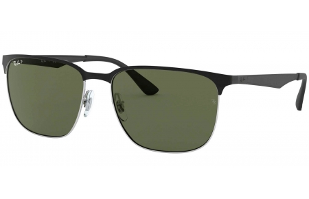 Gafas de Sol - Ray-Ban - RB3569 - 90049A SILVER TOP SHINY BLACK // DARK GREEN POLARIZED