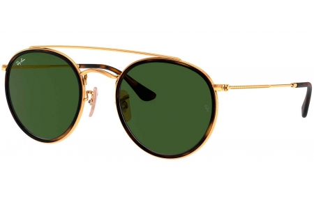 Gafas de Sol - Ray-Ban - RB3647N ROUND DOUBLE BRIDGE - 001 GOLD // GREEN