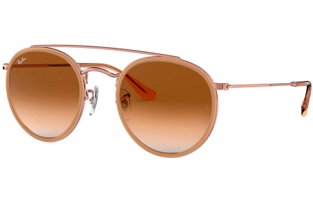 Gafas de Sol - Ray-Ban - RB3647N ROUND DOUBLE BRIDGE - 907051 LIGHT BROWN // CLEAR GRADIENT BROWN