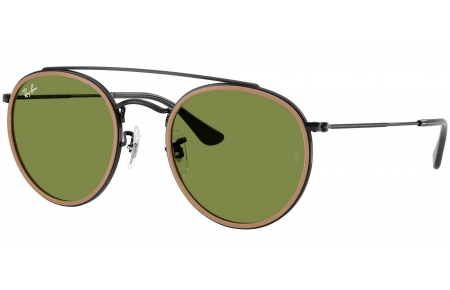 Gafas de Sol - Ray-Ban - RB3647N ROUND DOUBLE BRIDGE - 92794E  BLACK // GREEN