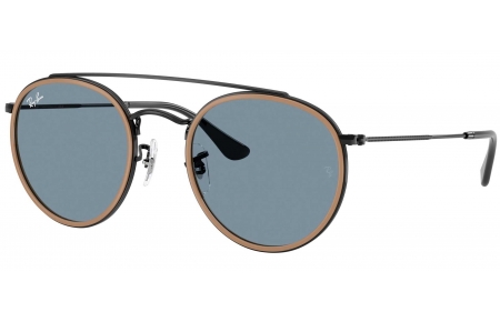 Gafas de Sol - Ray-Ban - RB3647N ROUND DOUBLE BRIDGE - 9279R5  BLACK // BLUE