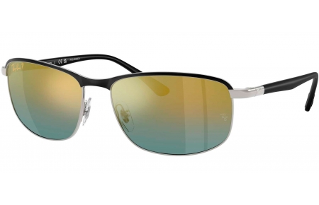 Gafas de Sol - Ray-Ban - RB3671CH - 9144J0 BLACK ON SILVER // BLUE GRADIENT MIRROR GOLD POLARIZED