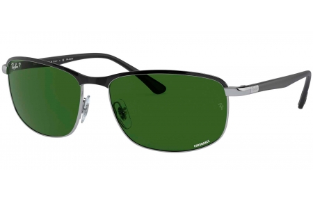 Gafas de Sol - Ray-Ban - RB3671CH - 9144P1 BLACK ON SILVER // DARK GREEN POLARIZED