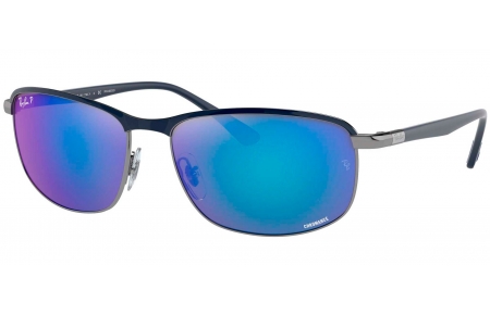 Gafas de Sol - Ray-Ban - RB3671CH - 92044L BLUE ON GUNMETAL // GREY MIRROR BLUE POLARIZED