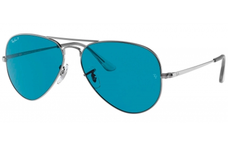 Gafas de Sol - Ray-Ban - RB3689 AVIATOR METAL II - 004/S2 SHINY GUNMETAL // BLUE POLARIZED