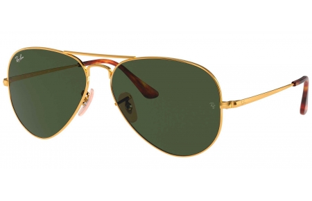 Gafas de Sol - Ray-Ban - RB3689 AVIATOR METAL II - 914731 GOLD // CRYSTAL GREEN