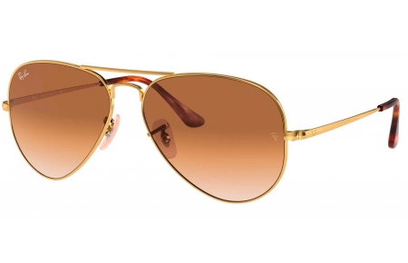 Gafas de Sol - Ray-Ban - RB3689 AVIATOR METAL II - 914751 GOLD // CLEAR GRADIENT BROWN