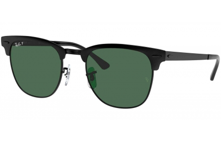 Gafas de Sol - Ray-Ban - RB3716 CLUBMASTER METAL - 186/58 BLACK TOP MATTE // GREEN POLARIZED