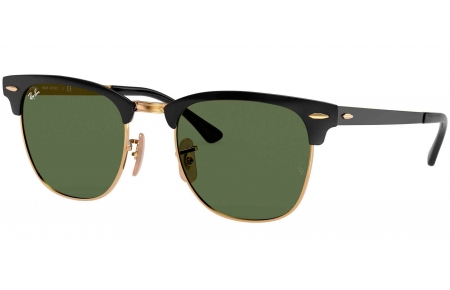 Gafas de Sol - Ray-Ban - RB3716 CLUBMASTER METAL - 187 GOLD TOP ON BLACK // GREEN
