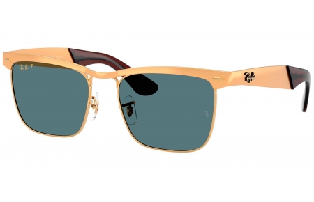 Gafas de Sol - Ray-Ban - RB3875 WAYFARER DELUXE - 92763R  SANDBLASTED LEGEND GOLD // DARK BLUE POLARIZED
