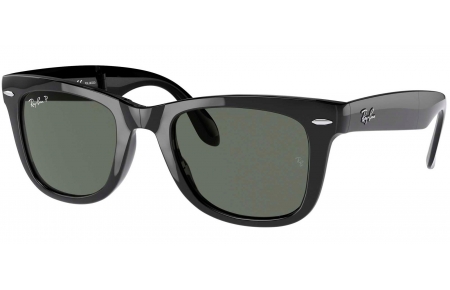 Gafas de Sol - Ray-Ban - RB4105 FOLDING WAYFARER - 601/58 BLACK // CRYSTAL GREEN POLARIZED