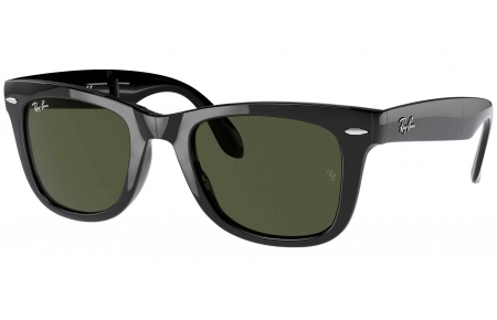 Gafas de Sol - Ray-Ban - RB4105 FOLDING WAYFARER - 601 BLACK // CRYSTAL GREEN