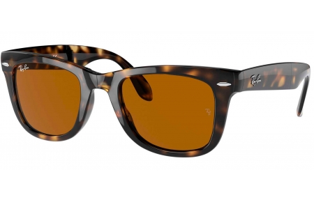 Gafas de Sol - Ray-Ban - RB4105 FOLDING WAYFARER - 710 LIGHT HAVANA // CRYSTAL BROWN