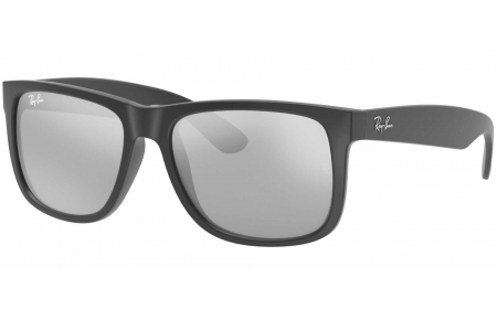 Gafas de Sol - Ray-Ban - RB4165 JUSTIN - 622/6G RUBBER BLACK // GREY MIRROR SILVER