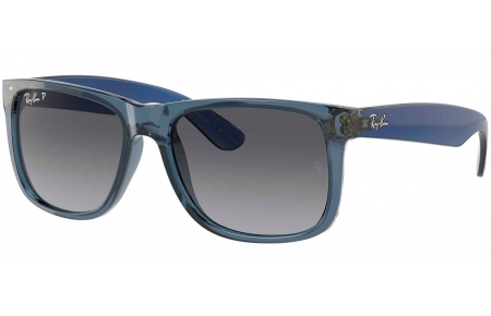 Gafas de Sol - Ray-Ban - RB4165 JUSTIN - 6596T3 TRANSPARENT BLUE // GREY GRADIENT POLARIZED