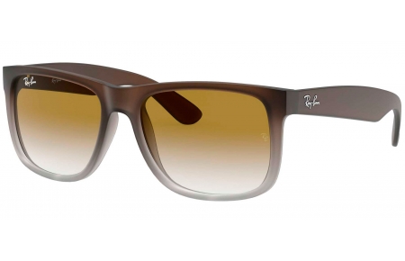 Gafas de Sol - Ray-Ban - RB4165 JUSTIN - 854/7Z RUBBER BROWN ON GREY // GREEN GRADIENT