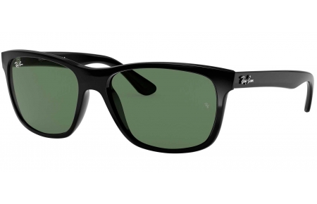 Gafas de Sol - Ray-Ban - RB4181 - 601 SHINY BLACK // CRYSTAL GREEN