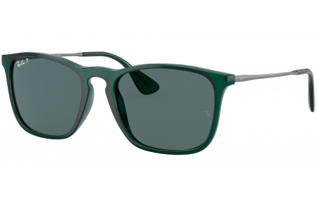 Gafas de Sol - Ray-Ban - RB4187 CHRIS - 666381 TRANSPARENT GREEN // DARK GREY POLARIZED