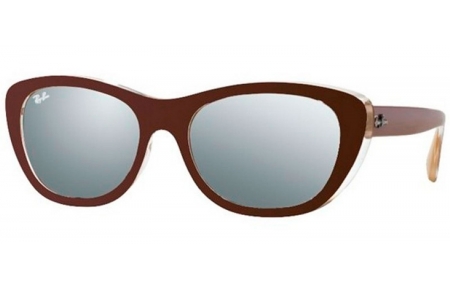 Gafas de Sol - Ray-Ban - RB4227 - 619388 TOP MATTE BROWN ON OCRA // GREY MIRROR SILVER GRADIENT