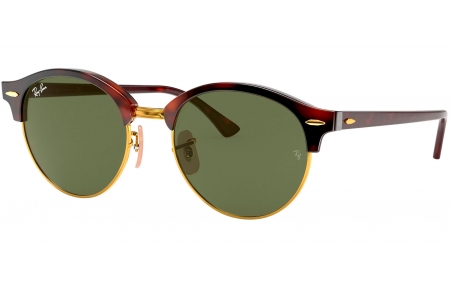 Gafas de Sol - Ray-Ban - RB4246 CLUBROUND - 990 RED HAVANA // GREEN