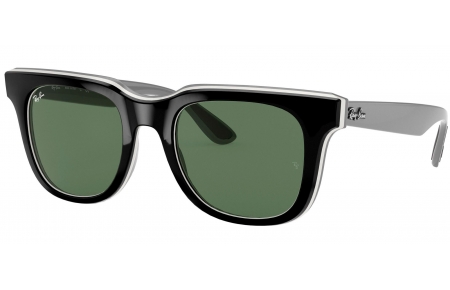 Gafas de Sol - Ray-Ban - RB4368 - 652171 BLACK WHITE GREY // DARK GREEN
