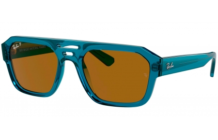 Gafas de Sol - Ray-Ban - RB4397 CORRIGAN - 668383  TRANSPARENT LIGHT BLUE // DARK BROWN POLARIZED