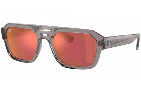 Gafas de Sol - Ray-Ban - RB4397 CORRIGAN - 6684D0  TRANSPARENT GREY // DARK VIOLET MIRROR RED