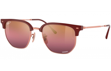 Gafas de Sol - Ray-Ban - RB4416 NEW CLUBMASTER - 6654G9 BURGUNDY // RED GRADIENT GOLD MIRROR POLARIZED