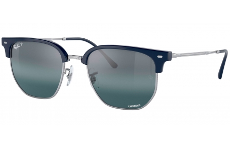 Gafas de Sol - Ray-Ban - RB4416 NEW CLUBMASTER - 6656G6 BLUE ON SILVER // BLUE GRADIENT SILVER MIRROR POLARIZED