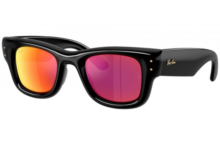 Gafas de Sol - Ray-Ban - RB4940 WAYFARER PUFFER - 601/6Q BLACK // BROWN MIRROR ORANGE