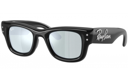 Gafas de Sol - Ray-Ban - RB4940B WAYFARER PUFFER - 686430  BLACK AND STRASS // GREEN MIRROR SILVER