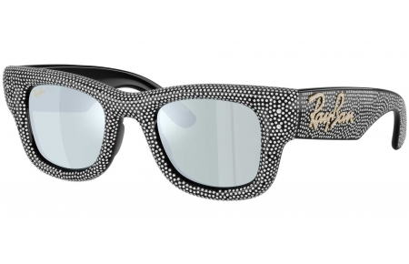 Gafas de Sol - Ray-Ban - RB4940BP - 686530  BLACK AND STRASS PAVÉ // GREEN SILVER MIRROR