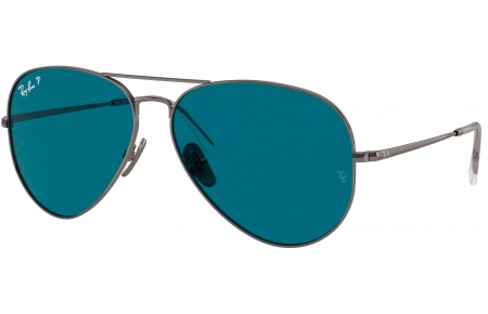 Gafas de Sol - Ray-Ban - RB8089 AVIATOR TITANIUM - 165/S2 GUNMETAL // BLUE POLARIZED
